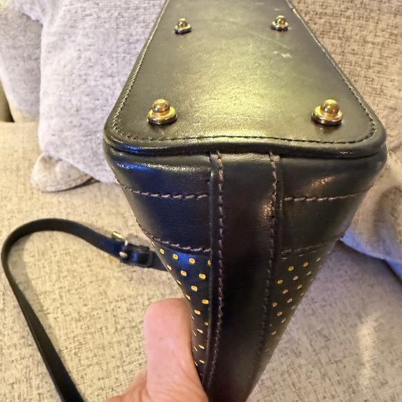 Dooney&Bourke Black Caberolet Vintage Polka Dot Hobo. 131/2x10 EUC with dusty - Picture 10 of 12